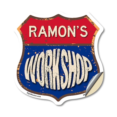 Signmission Ramon's Workshop, 18 Inch X 18 Inch, Vinyl Decal SHI-D-18-489-RAMON