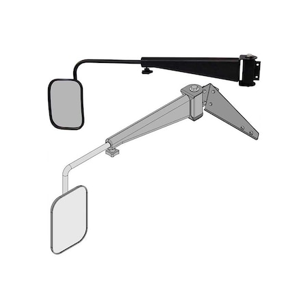 K&M Mfg Mirror Kit for Case IH Maxxum Series Tractors Left-Hand Black Powder Coat 3133