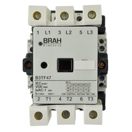 Brah Electric , Replacement 63A 600V 3P with 480VAC Coil for World Series Contactor 3TF4722-0AV0 B3TF4722-0AV0