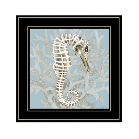 Homeroots Coral Seahorse I 3 Black Framed Print Wall Art 407596