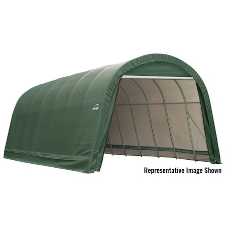 Shelterlogic ShelterCoat 15 x 28 x 12 ft Green Wind And Snow Rated Garage Round 95334