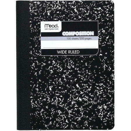 Mead 7-1/2 in. W X 9-3/4 in. L Wide Ruled Stitched Black Composition Book 09910