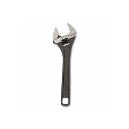 Channellock Adjustable Wrench, Wide Jaw, 8 in Length, 1.18 in Jaw Capacity, Black Phosphate 140-808NW-BULK