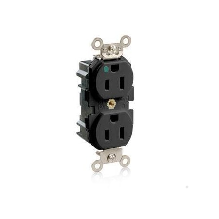 Leviton Straight Blade Receptacle, 5-15R, 15 A, 125V AC, Surface Mount, Self-Grounded M8200-E