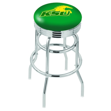 Holland Bar Stool Co 30" Chrome 2-Ring Kentucky State Univ Swivel Bar Stool, Accent Ring L7C3C30KYStUn
