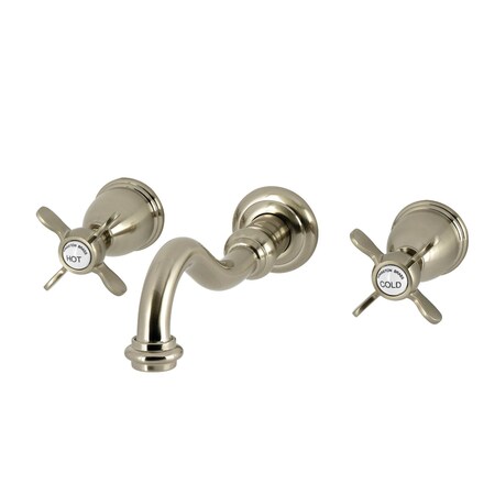 Kingston Brass Two-Handle Wall Mount Tub Faucet, Brushed Nickel KS3028BEX