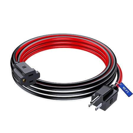 Maximm 10ft 16AWG SJTW Extension Cord, Black/White/Red C-BK-WH-RD_PI-BK-10FT