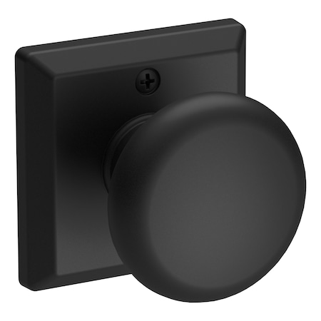 Baldwin Half Dummy Round Knob and Traditional Square Rose Satin Black Finish HDROUTSR190
