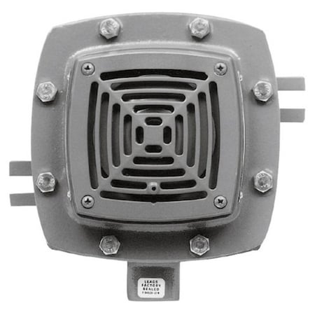 Edwards Signaling Vibrating Horn, Horn, Continuous, 24V DC, 97 dB, Heavy Duty Die Cast, Gray, Wall Mount 879DEX-G1
