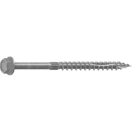 Camo Structural Screw, 1/4 in Thread, 4 in L, Hex Head, Hex Drive, Sharp Point, Hot-Dipped Galvanized, 250 0368209