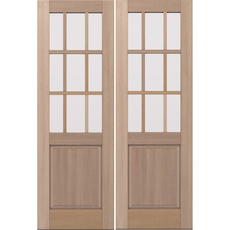 Doornmore G5009, 66.5" x 98" ( 2x32" Door) Right Hand, Mahogany SDL 9 Lite, 1/2 Lite Exterior Door G5009-SW-3296_2_RI