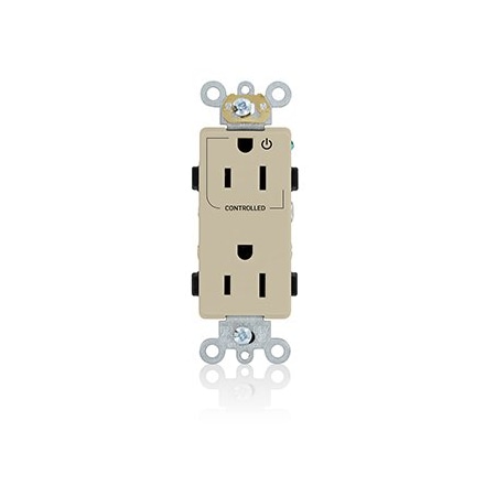 Leviton Controlled Decora Plus Duplex Receptacle 15 Amp, 125 Volt 16252-1PI