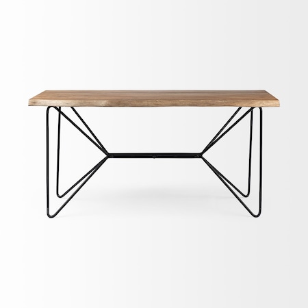 Homeroots 60" Brown and Black Writing Desk 380230