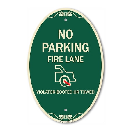 Signmission No Parking Fire Lane With Graphic Violators, 12 In X 18 In Architectural, Heavy Gauge Aluminum A-OV-G-1218-23737