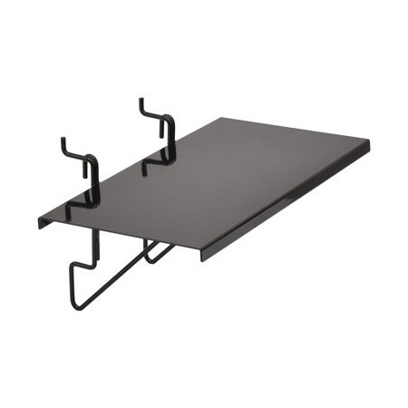 Specialty Store Services Solid Black Shelving For Slatwall, 12 In. W X 6 In. D 2294BK