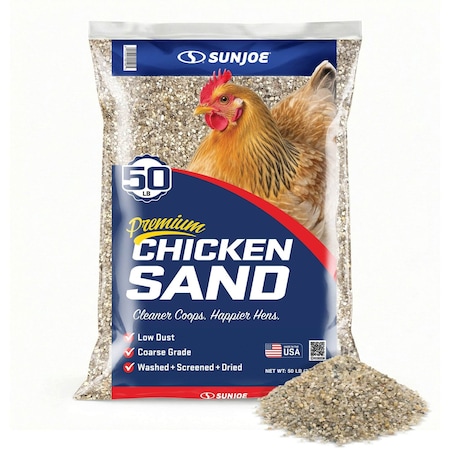 Sun Joe Chicken Coop Sand Low Dust Coarse Grade, washed, screen, dried, 50lb bag CHKSAND50
