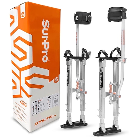 Surpro Stilts, Aluminum Drywall Stilts, 26 in to 40 in Adjustable Height, Large Footplates S1-A-2640