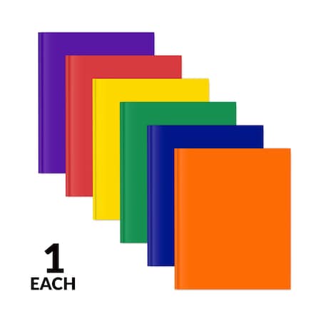 C-Line Products 8-1/2" x 11" Assorted 2-Pocket Laminated Paper Portfolio with Prongs, 1/EA 06420