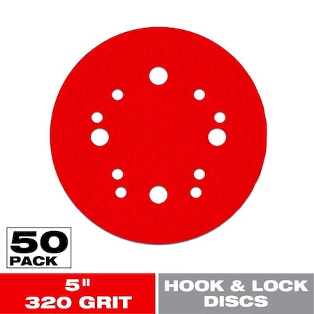 Diablo 5in. 320-Grit Hook & Lock ROS Sanding Discs, 50PK DCD050320H50G