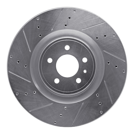 Dynamic Friction Co DFC Brake Rotor - Drilled and Slotted - Silver 631-54071L