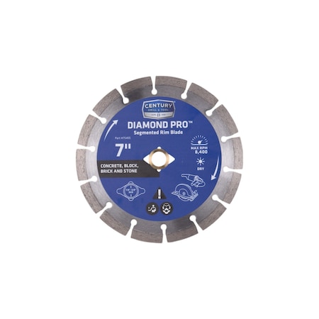Century Drill & Tool Diamond Pro Saw Segmented Rim Blade 75455
