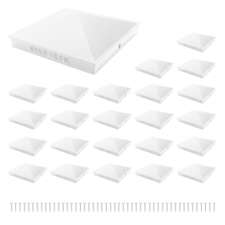 Nuvo Iron 6-in x 6-in WHITE ALUMINUM ORNAMENTAL PYRAMID POST CAP - MP24 PCP03-WEC-MP24