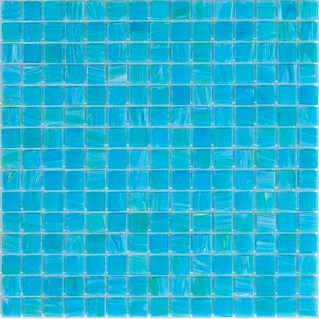 Apollo Tile Celestial 12 in. x 12 in. Glossy Pool Blue Glass Mosaic Wall and Floor Tile 20 sq. ft./case, 20PK APLST88GR709A