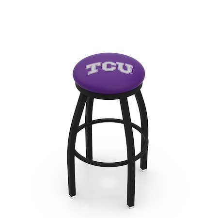 Holland Bar Stool Co 30" Blk Wrinkle TCU Swivel Bar Stool, Accent Ring L8B2B30TexChr
