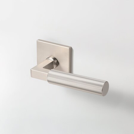 Mcbowery Mila Satin Nickel Modern Linear Double Dummy Door Handle - Square Rosette 211DMSN
