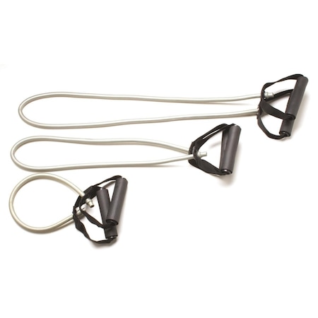 Cando International Tubing with Handles Exerciser, Silver - 2X Heavy - 3 Piece, 3PK 1434217