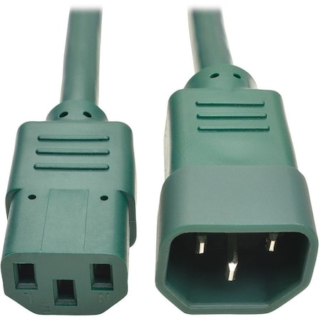 Tripp Lite Computer Power Extension Cord 10A 18AWG C14 to C13 Green 3FT 3ft P004-003-AGN