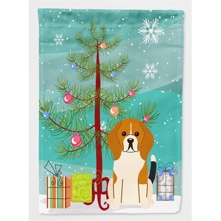 Carolines Treasures Merry Christmas Tree Beagle Tricolor Flag Canvas House Size BB4165CHF