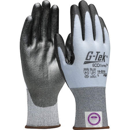 G-Tek Seamless Knit Dyneema Diamond 2.0 Blended Glove w/PU Coated Flat Grip on Palm&Fingers, 12PK 5533