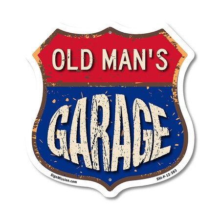 Signmission Old Man's Garage, 12 Inch X 12 Inch, Plastic Sign SHI-P-12-383-OLD MAN