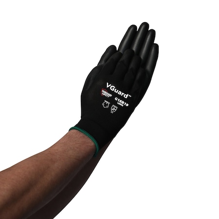 Vguard Polyurethane Coated Nylon Knit Gloves, Black/Black, (144 pr/pk) Large, 144PK G16B19