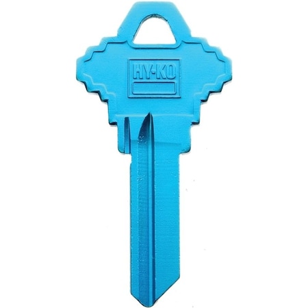 Hy-Ko Key Blank, Aluminum, Painted, For: Schlage Vehicle Locks 14010SC1