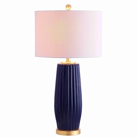 Jonathan Y Roman 28.5" Ceramic LED Table Lamp, Navy JYL5045A