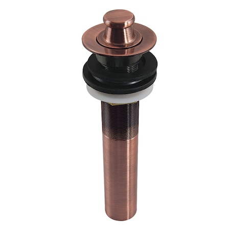 Kingston Brass Lift and Turn Sink Drain with Overflow, 17 Gauge, Antique Copper KB300AC
