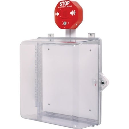 Safety Technology International Protective Cabinet, Polycarbonate, Surface Mount, 16 1/4 in W x 8 1/4 in H x 16 1/2 in D, Clear STI-7532