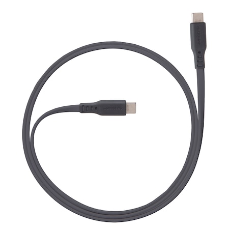 Ventev Flat Usb C To Usb C High Speed Tangle-free Cable 3.3ft, Gray FC3-GRYBX-266508