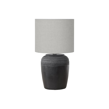 Monarch Specialties Lighting, 17"h, Table Lamp, Black Ceramic, Grey Shade, Contemporary I 9781