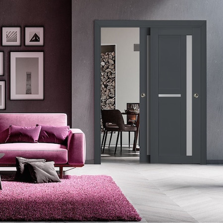 Sartodoors Sliding Closet Bypass Doors Solid Core Modern Interior VEREGIO7288DBD-ANT-36