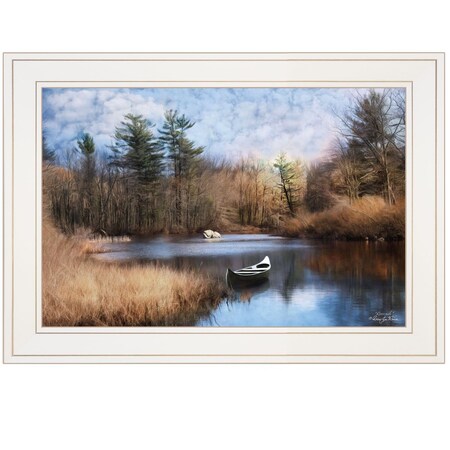 Homeroots Riverside 1 White Framed Print Wall Art 405552