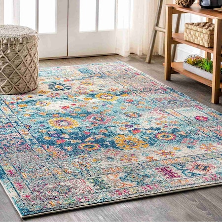 Jonathan Y Bohemian FLAIR Boho Vintage Medallion Navy/Cream 4 ft. x 6 ft. Area Rug BMF103B-4