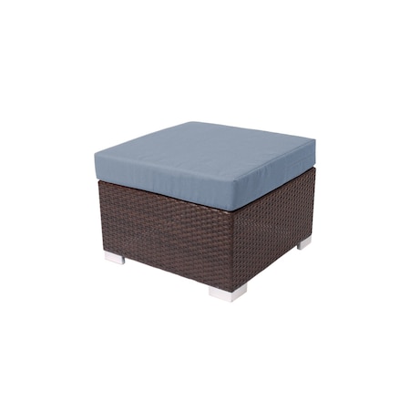 Bfm Seating Aruba Wicker Outdoor Ottoman with Sunbrella Cushion PH5106JV-14059