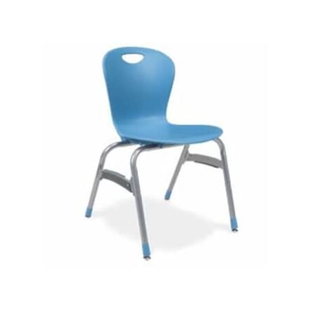 Virco ZUMA Series 18" Classroom Chair, 5th Grade - Adult with Nylon Glides - Cobalt Blue ZU418