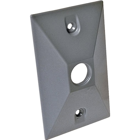 Hubbell Cluster Cover, 4-19/32 in L, 2-27/32 in W, Rectangular, Zinc, Gray, Powder-Coated 5186-0