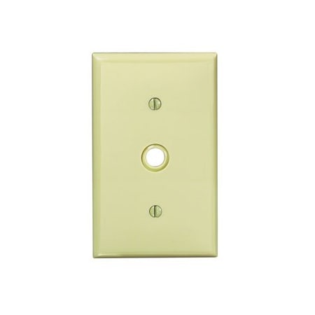 Leviton Telephone/Cable Wallplate, Standard Size, Gang 1, Ivory 80718-I