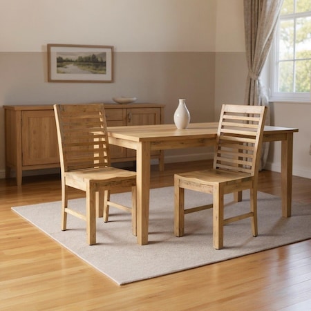 Homeroots Set of Two Brown Solid Wood Ladder Back Dining Side Chairs 522058