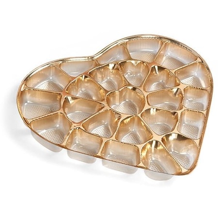 Nashville Wraps Gold Candy Trays Large Heart, 9x8x1, 90PK LHTRAY